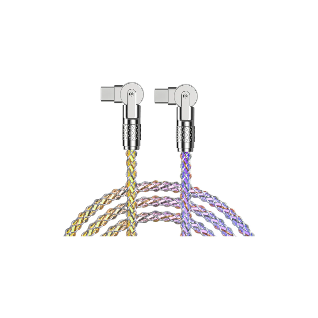 Cable USB 3.2 (C/C) M / M - 1.0Mts 100W / 10Gbp con RGB