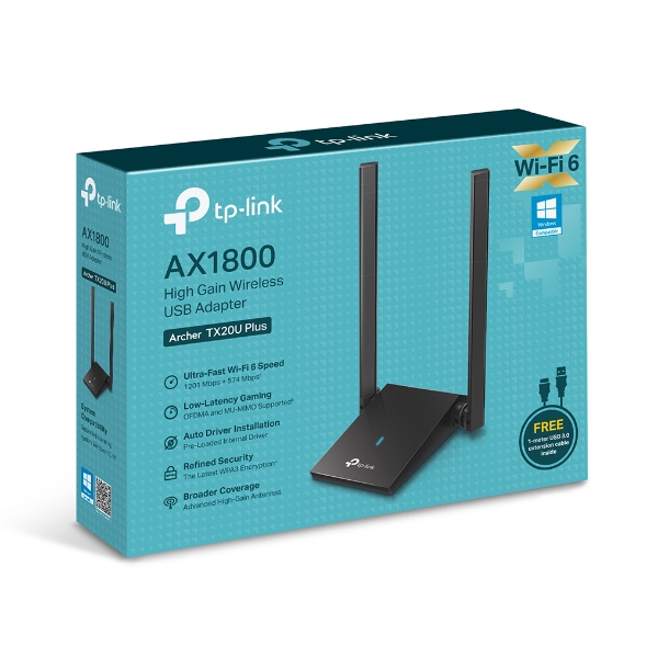 Adaptador USB WiFi 6 1800Mbps AX1800 TPLINK Archer TX20U Plus Dual Band