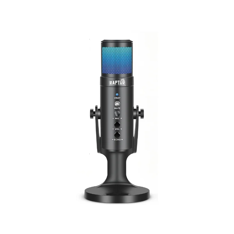 Microfono de Pie Raptor Vox PRO RGB USB p/Streaming