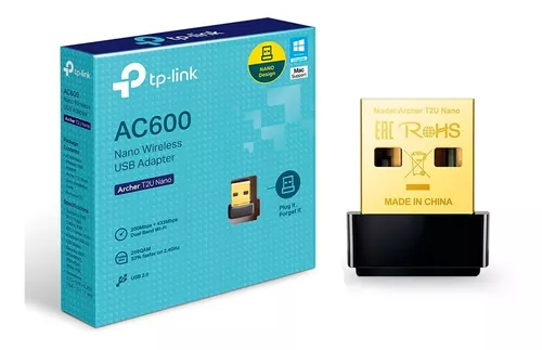 Adaptador USB WiFi 433Mbps AC600 TPLINK Archer T2U Dual Band Nano