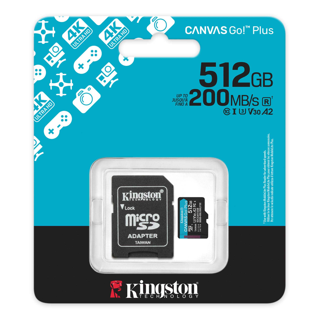 Tarjeta de Memoria MICROSD   512GB c/Adap Canvas GO! Plus Gen4 (4K Camara-Drones)
