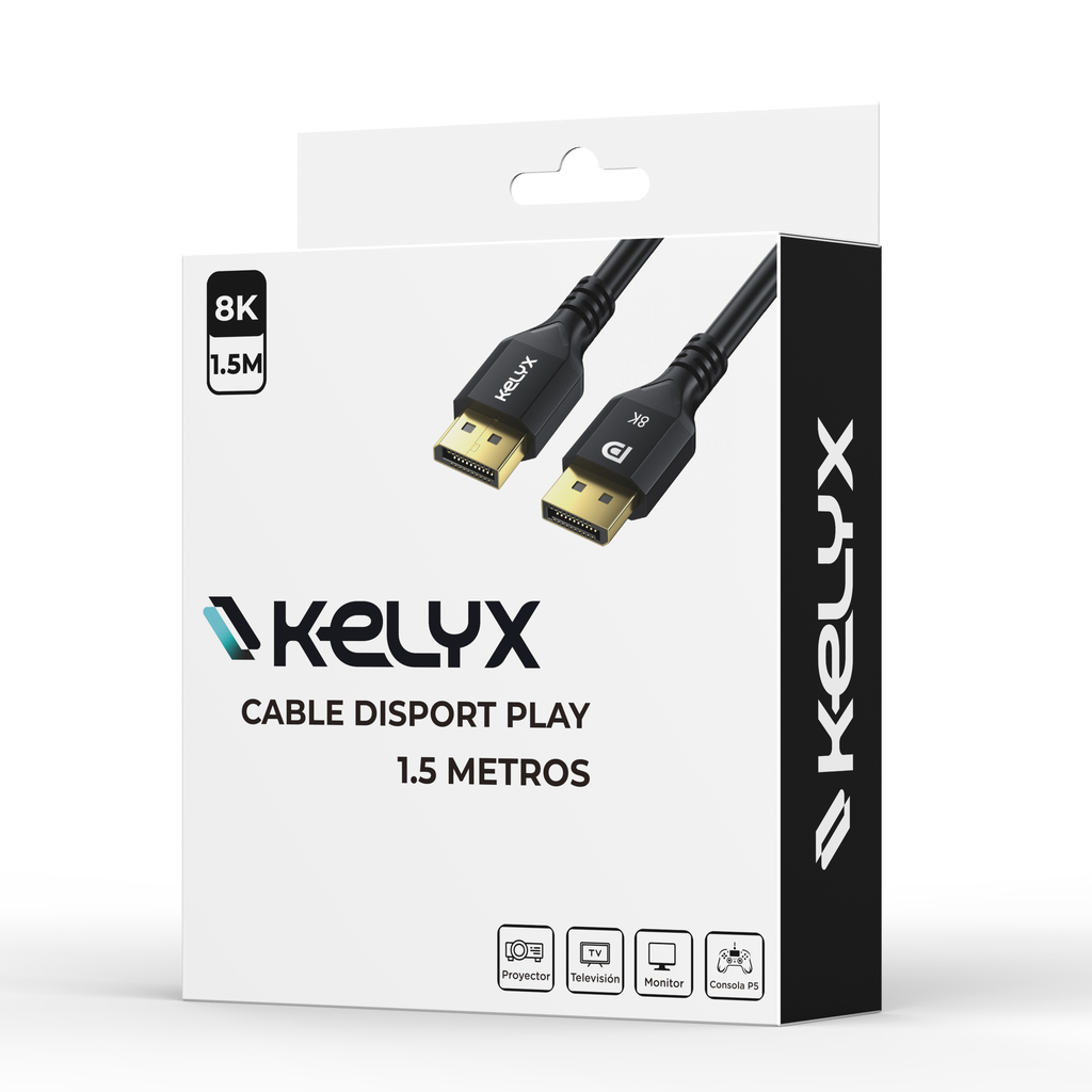 Cable DisplayPort - M M - 1.5Mts 1.4 48Gbps (4K 120Hz/8K 60Hz)  KELYX