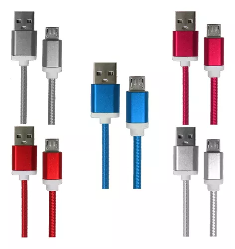 Cable USB 2.0 (A/Micro) M / M - 1.xMts MALLADO Colores