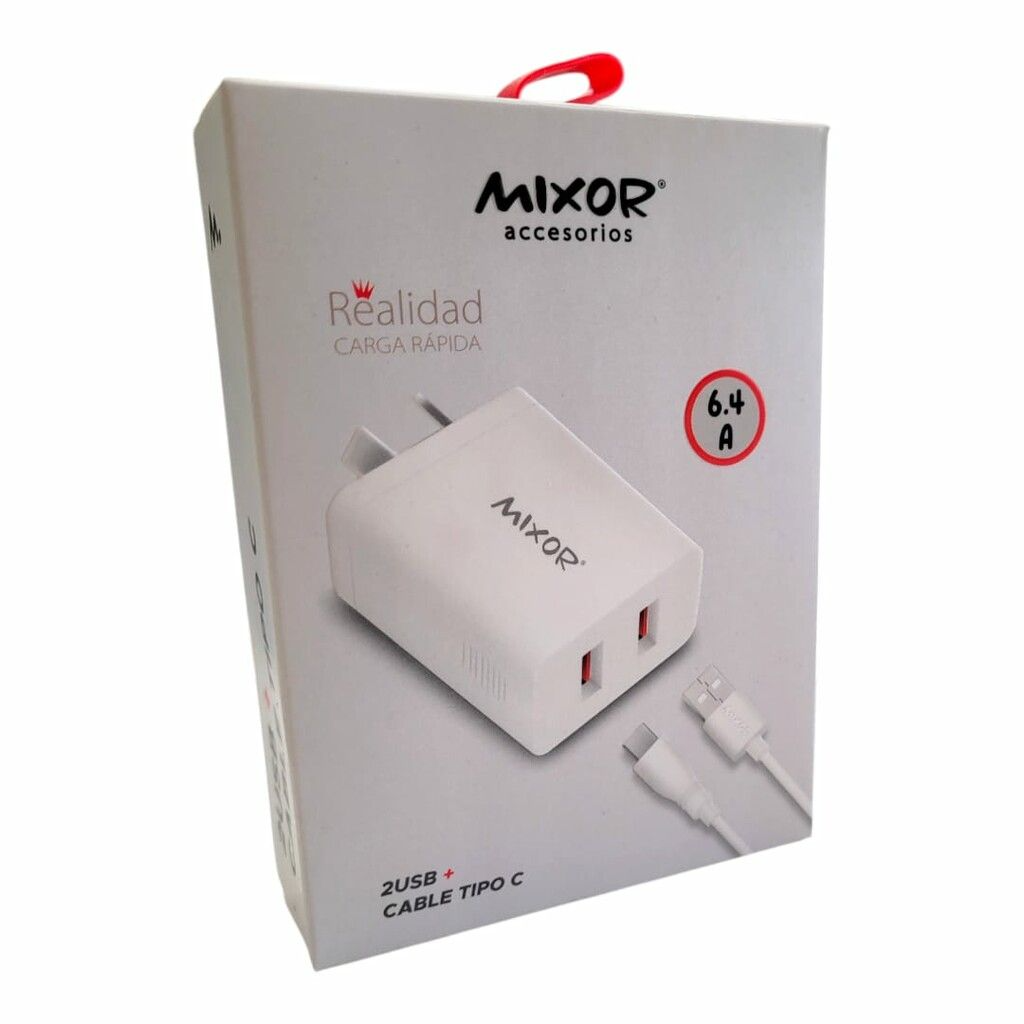 Cargador 220v 9V 27W 4.8A USB (AH-cable C) Carga Rapida Blanco