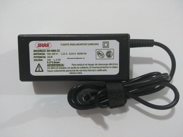 Cargador SHURE (SH-MON-SS) 50w 14.5v 3.50a PIN 5.5 mm x 3,O mm