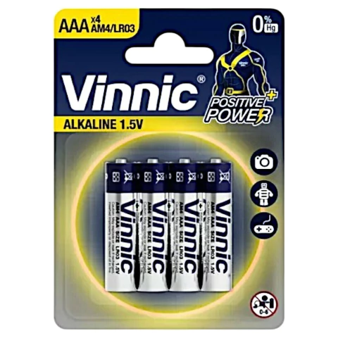 Pilas Alcalinas Blister 4 Unidades VINIC AAA