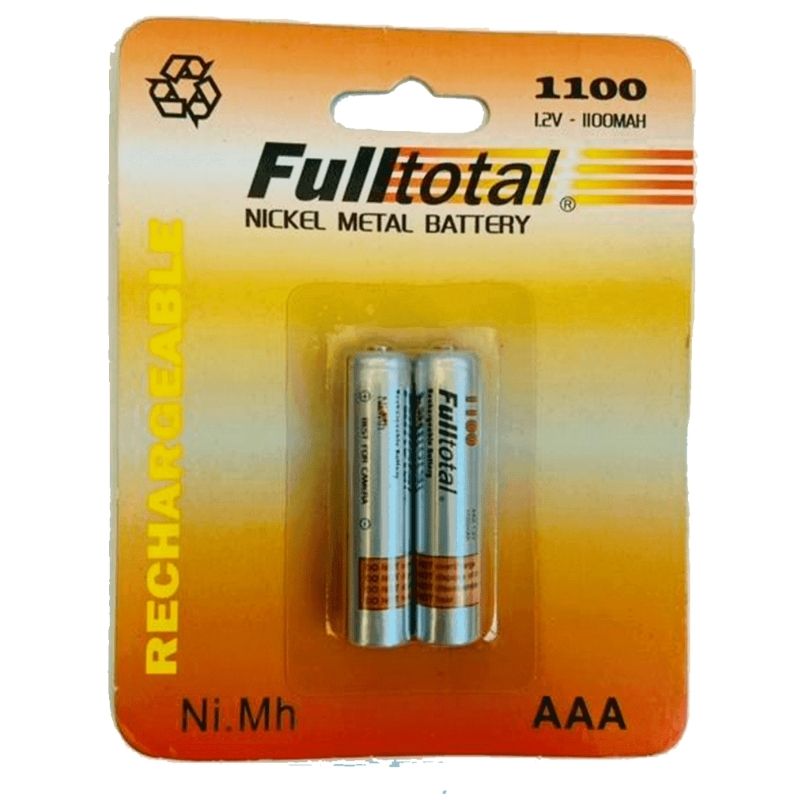 Pilas Recargables Blister 2 Unidades FULLTOTAL 1.2v 1100mAh AAA