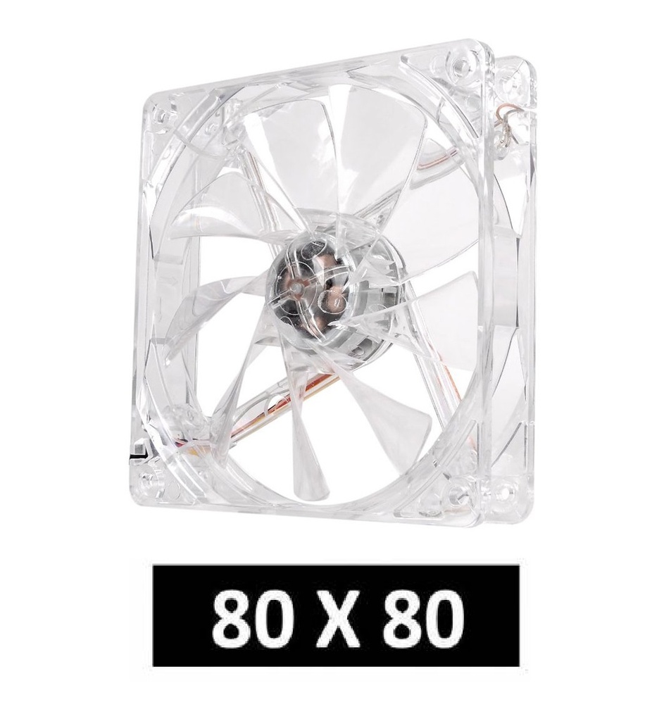 Ventilador 80x80x25 4pines con Luz
