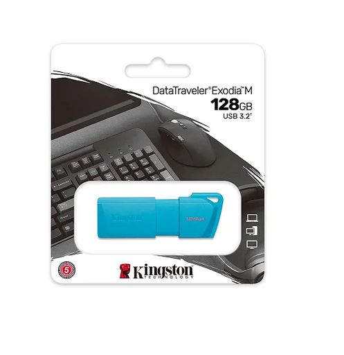 Pen Drive 128Gb 3.2 Kingston  DTXM NEON (Aqua Blue)
