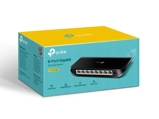 Switch  8 Puertos 10-100-1000 TPLINK TL-SG1008D Gigabit Desk