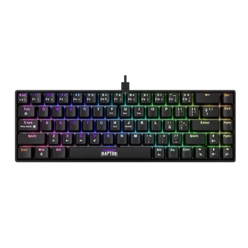 Teclado USB Raptor Fireclaw M68 Mecanico Retroiluminado Switch Red Outemu