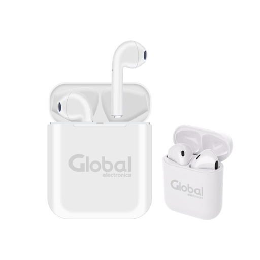 Auricular in ear Bluetooth A-POD i12S Touch c/Protección y Nivel Bajo de Batería 2:30hs TDU Blanco - Global  Electronics
