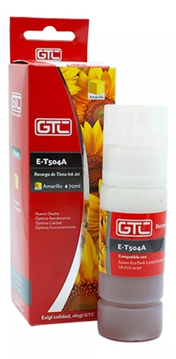 Botella Tinta Alternativa EPSON 504 70ML GTC (Y) Amarilla