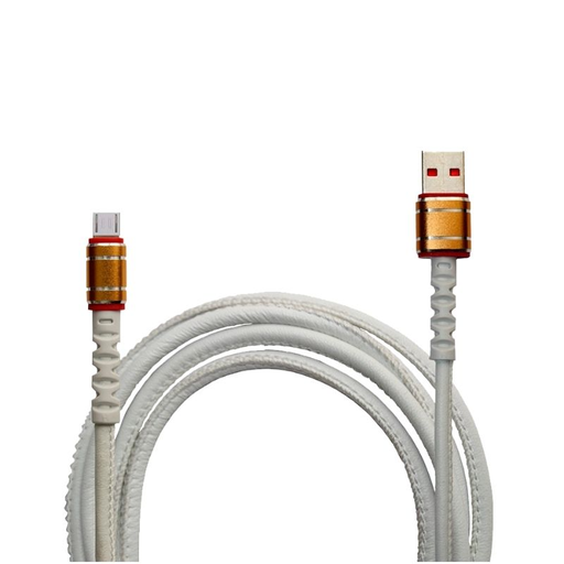 Cable USB 3.0 (A/Lightning ) M / M Iphone Terminales Metalicos Cuero Blanco