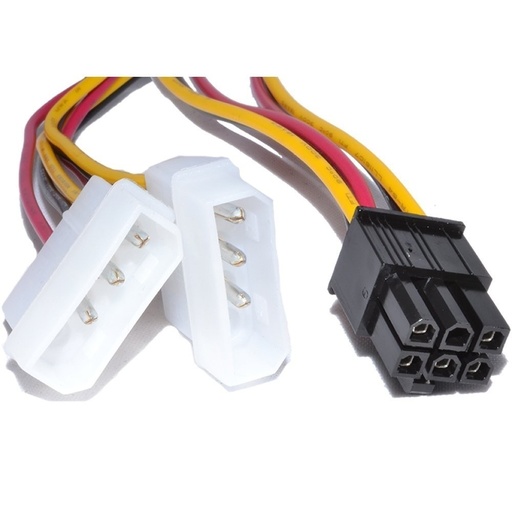 Cable adaptador Power Molex a PCIE 6 Pines