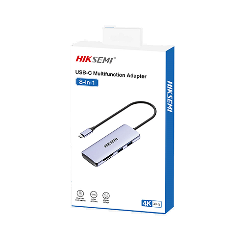 Hub USB C 3.0 8 en 1 HIKSEMI - 8en1  HDMI SD USB 3.0 x3 / USB 2.0