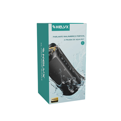 Parlante Inalámbrico BT 2 Altavoces 12W cilindro RGB HIFI IPX7 MicroSD / USB - KELYX