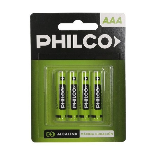 Pilas Alcalinas Blister 4 Unidades PHILCO AAA