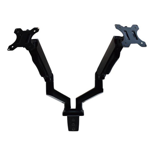 Soporte Monitor Doble de Brazo Movible de 13¨ a 32 ¨ VESA 75x75 100x100 hasta 10kg. Color Negro Kit de Instalación y Nivelación Premium Neumático