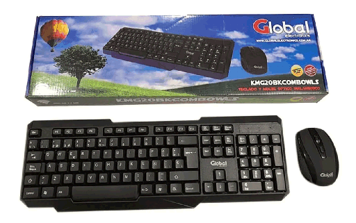 Teclado y Mouse Inalambrico GLOBAL KMG20BK