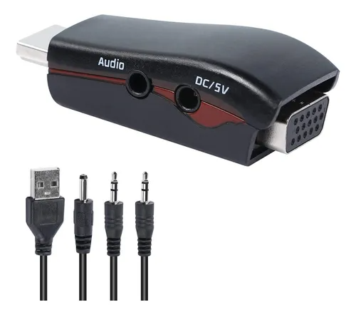 Adaptador HDMI (A / DB15) M - H c/audio c/cable c/power