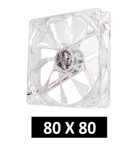 Ventilador 80x80x25 4pines con Luz