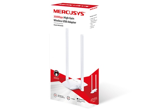 Adaptador USB WiFi 300Mbps Mercusys MW300UH 2 Antenas